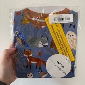 Little Sleepies Twilight Pals Blue and Brown Animal 2 Piece Pajama Set